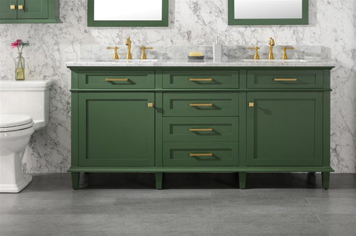 Legion Furniture | 72" Vogue Green Double Single Sink Vanity Cabinet With Carrara White Top | WLF2272-VG Legion Furniture Legion Furniture   