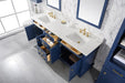 Legion Furniture | 80" Blue Double Sink Vanity Cabinet With Carrara White Quartz Top | WLF2280-B Legion Furniture Legion Furniture   
