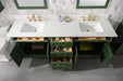 Legion Furniture | 80" Vogue Green Double Single Sink Vanity Cabinet With Carrara White Quartz Top | WLF2280-VG Legion Furniture Legion Furniture   