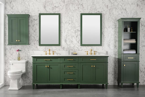 Legion Furniture | 80" Vogue Green Double Single Sink Vanity Cabinet With Carrara White Quartz Top | WLF2280-VG Legion Furniture Legion Furniture   