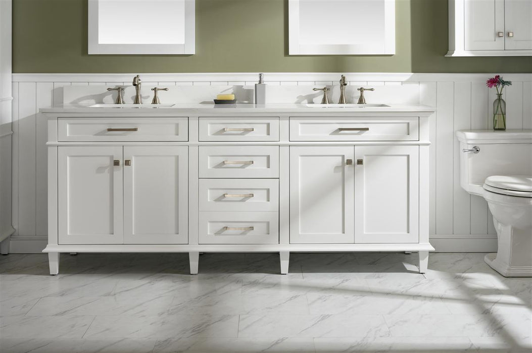 Legion Furniture | 80" White Double Single Sink Vanity Cabinet With Carrara White Quartz Top | WLF2280-W Legion Furniture Legion Furniture   