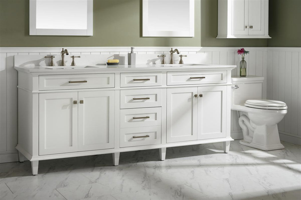 Legion Furniture | 80" White Double Single Sink Vanity Cabinet With Carrara White Quartz Top | WLF2280-W Legion Furniture Legion Furniture   