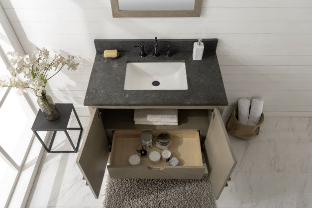 Legion Furniture | 36" Antique Gray Oak Vanity With Blue Limestone Top | WLF7040-36-AGO-BS Legion Furniture Legion Furniture   