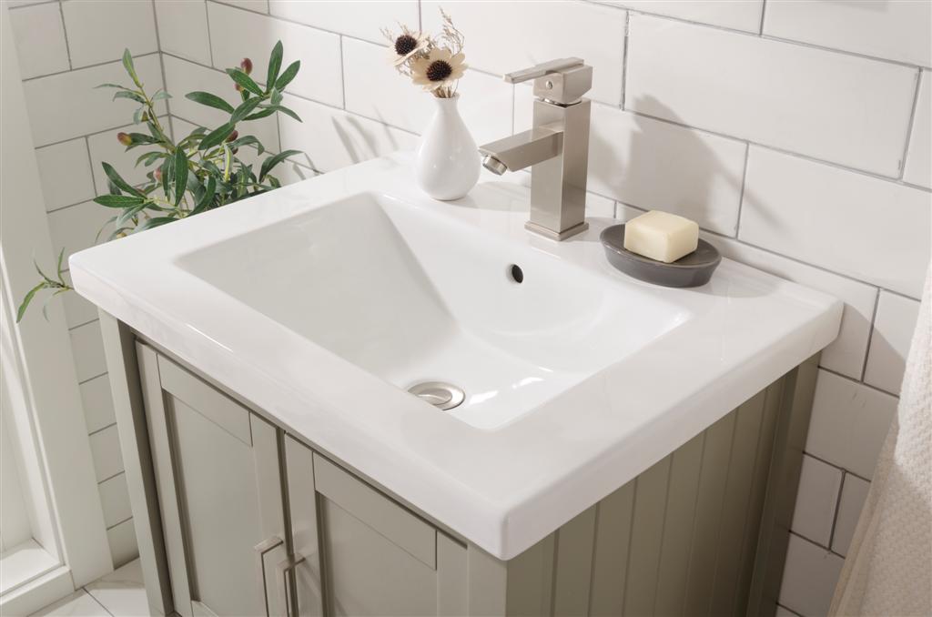 Legion Furniture | 24" KD White Gray Sink Vanity | WLF9024-RL Legion Furniture Legion Furniture   