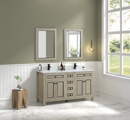Legion Furniture | 60" Light Oak Finish Sink Vanity Cabinet With Carrara White Top | WV2260-O Legion Furniture Legion Furniture   