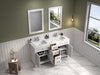 Legion Furniture | 60" White Finish Sink Vanity Cabinet With Carrara White Top | WV2260-W Legion Furniture Legion Furniture   