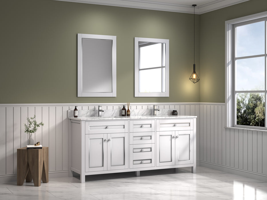 Legion Furniture | 72" White Finish Sink Vanity Cabinet With Carrara White Top | WV2272-W Legion Furniture Legion Furniture   