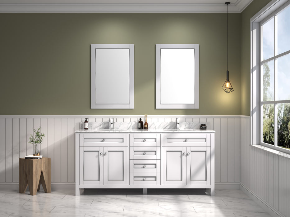 Legion Furniture | 72" White Finish Sink Vanity Cabinet With Carrara White Top | WV2272-W Legion Furniture Legion Furniture   