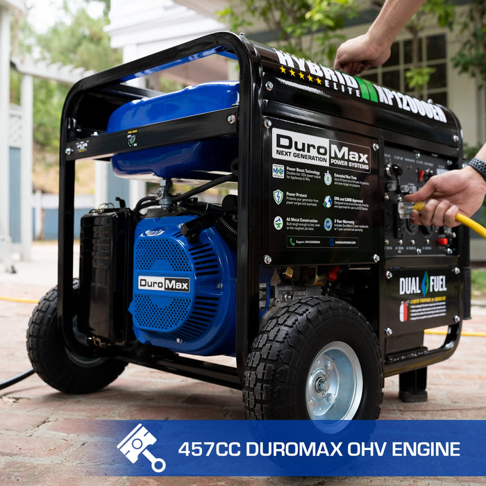 DuroMax | XP12000EH Dual Fuel Portable Generator | 12,000-Watt/9,500-Watt 457cc Electric Start DuroMax - Generator DuroMax   
