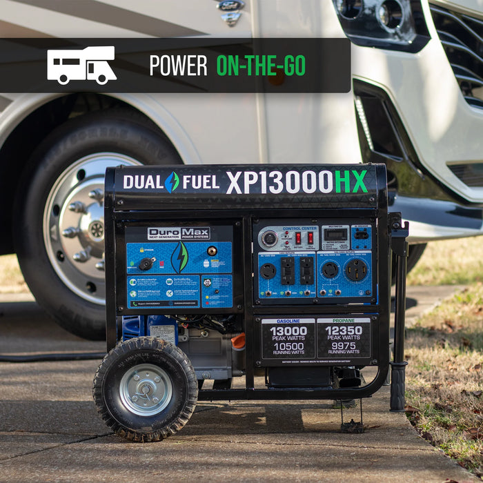 DuroMax | XP13000HX Dual Fuel Portable Generator with CO Alert | 13,000-Watt/10,500-Watt 500cc Electric Start DuroMax - Generator DuroMax   