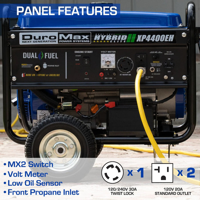 DuroMax | XP4400EH Dual Fuel Portable Generator | 4,400-Watt/3,500-Watt 210cc Electric Start DuroMax - Generator DuroMax   