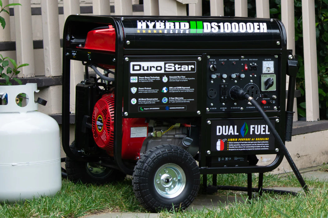 DuroStar | DS10000EH Dual Fuel Portable Generator | 10,000-Watt/8,500-Watt 439cc Electric Start DuroStar - Generator DuroStar   
