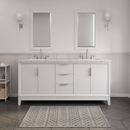 Water Creation | Elizabeth 72" Double Sink Carrara White Marble Vanity In Pure White Water Creation - Vanity Water Creation   