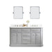 Water Creation | Palace 60" Quartz Carrara Cashmere Grey Bathroom Vanity Set With Hardware in Polished Nickel (PVD) Finish Water Creation - Vanity Water Creation   