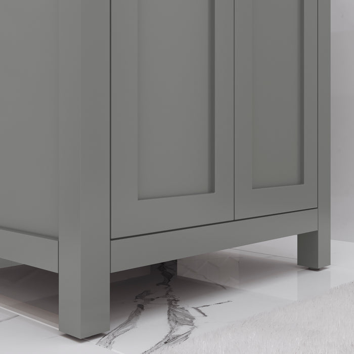 Water Creation | Myra 24" Cashmere Grey MDF Single Bowl Ceramics Top Vanity With Double Door Water Creation - Vanity Water Creation   