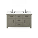 Water Creation | Aberdeen 60" Grizzle Grey Double Sink Bathroom Vanity With Carrara White Marble Counter Top Water Creation - Vanity Water Creation No Mirror No Faucet 