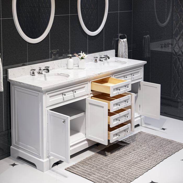 Water Creation | Derby 72" Pure White Double Sink Bathroom Vanity Water Creation - Vanity Water Creation   