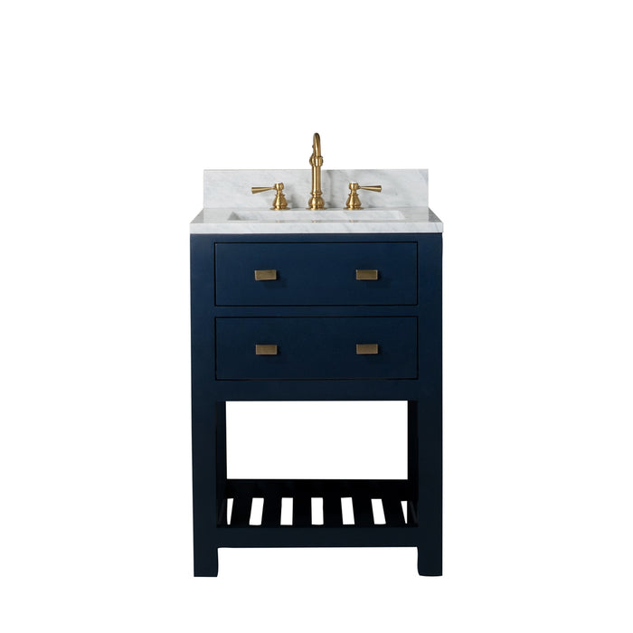 Water Creation | Madalyn 24" Monarch Blue Single Sink Bathroom Vanity Water Creation - Vanity Water Creation No Mirror Hook Spout Faucet 