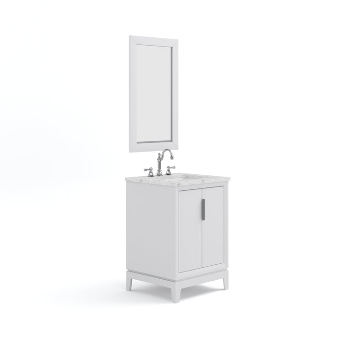 Water Creation | Elizabeth 24" Single Sink Carrara White Marble Vanity In Pure White Water Creation - Vanity Water Creation 21" Rectangular Mirror Hook Spout Faucet 