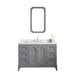 Water Creation | Queen 48" Single Sink Quartz Carrara Vanity In Cashmere Grey Water Creation - Vanity Water Creation 21" Rectangular Mirror Hook Spout Faucet 