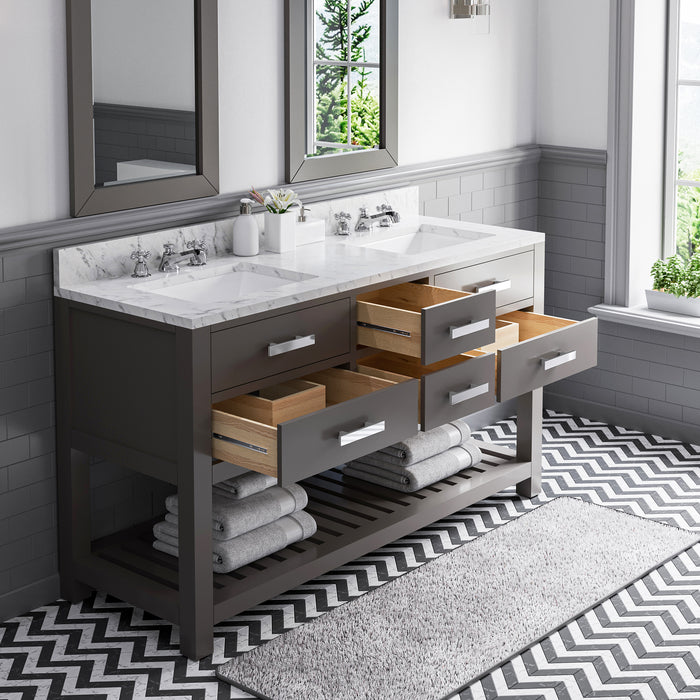 Water Creation | Madalyn 60" Cashmere Grey Double Sink Bathroom Vanity Water Creation - Vanity Water Creation   