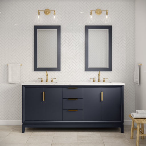 Water Creation | Elizabeth 72" Double Sink Carrara White Marble Vanity In Monarch Blue Water Creation - Vanity Water Creation   