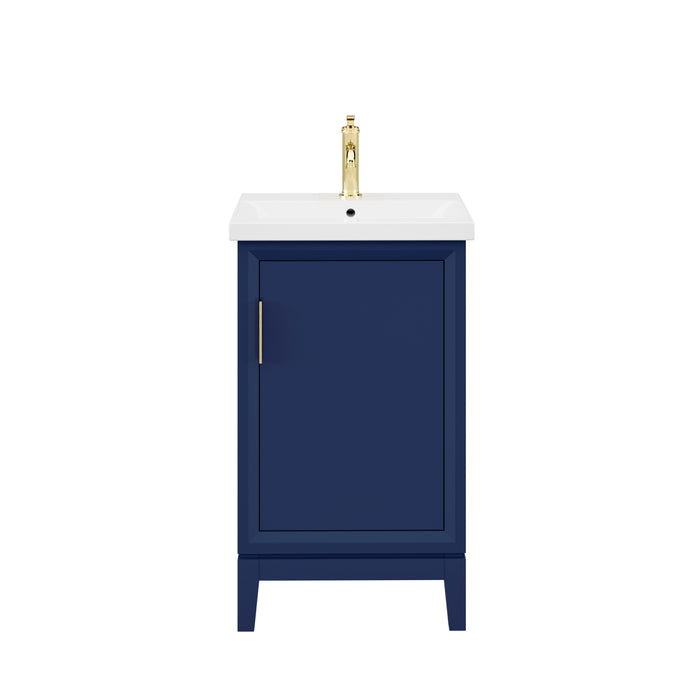 Water Creation | Elsa 20" Integrated Ceramic Sink Top Vanity in Monarch Blue Water Creation - Vanity Water Creation No Mirror No Faucet 