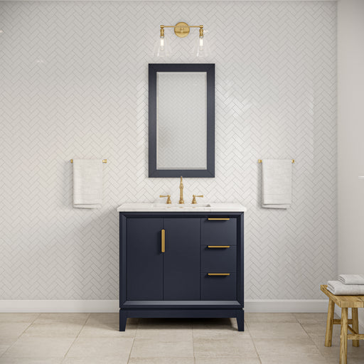 Water Creation | Elizabeth 36" Single Sink Carrara White Marble Vanity In Monarch Blue Water Creation - Vanity Water Creation   