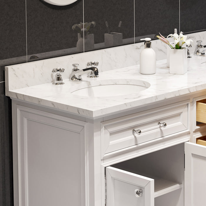 Water Creation | Derby 60" Pure White Double Sink Bathroom Vanity Water Creation - Vanity Water Creation   