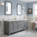 Water Creation | Queen 72" Double Sink Quartz Carrara Vanity In Cashmere Grey Water Creation - Vanity Water Creation   