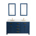 Water Creation | Madison 60" Monarch Blue Double Sink Carrara White Marble Vanity Water Creation - Vanity Water Creation   