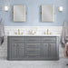 Water Creation | Palace 72" Quartz Carrara Cashmere Grey Bathroom Vanity Set With Hardware in Satin Gold Finish And Only Mirrors in Chrome Finish Water Creation - Vanity Water Creation   