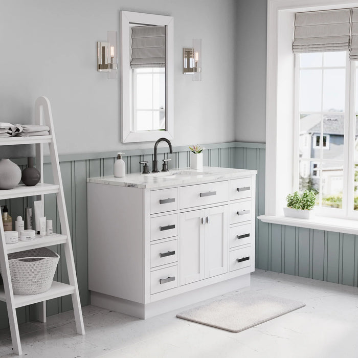 Water Creation | Hartford 48" Single Sink Carrara White Marble Countertop Bath Vanity in Pure White Water Creation - Vanity Water Creation   