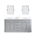 Water Creation | Palace 72" Quartz Carrara Cashmere Grey Bathroom Vanity Set With Hardware in Chrome Finish Water Creation - Vanity Water Creation 18" Rectangular Mirror No Faucet 