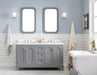 Water Creation | Queen 60" Double Sink Quartz Carrara Vanity In Cashmere Grey Water Creation - Vanity Water Creation   