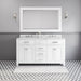 Water Creation | Madison 60" Pure White Double Sink Bathroom Vanity Water Creation - Vanity Water Creation 60" Rectangular Mirror No Faucet 