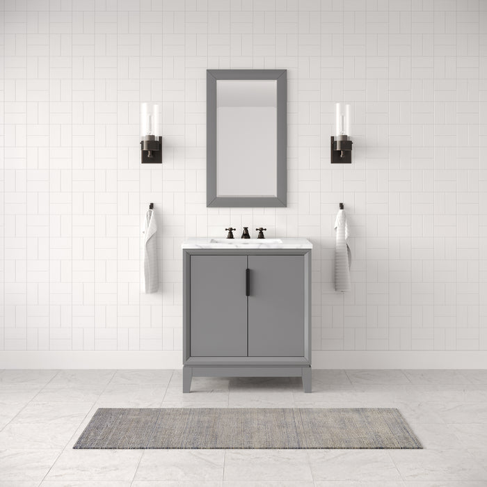 Water Creation | Elizabeth 30" Single Sink Carrara White Marble Vanity In Cashmere Grey Water Creation - Vanity Water Creation   