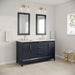 Water Creation | Elizabeth 60" Double Sink Carrara White Marble Vanity In Monarch Blue Water Creation - Vanity Water Creation   