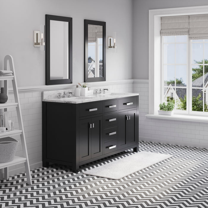Water Creation | Madison 60" Espresso Double Sink Bathroom Vanity Water Creation - Vanity Water Creation 21" Rectangular Mirror Widespread Lavatory Faucet 