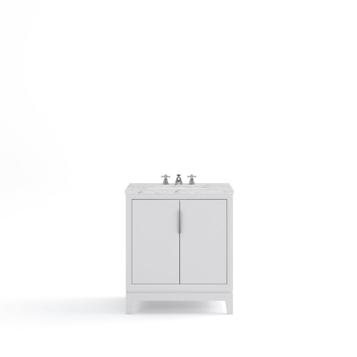 Water Creation | Elizabeth 30" Single Sink Carrara White Marble Vanity In Pure White Water Creation - Vanity Water Creation No Mirror Widespread Lavatory Faucet 