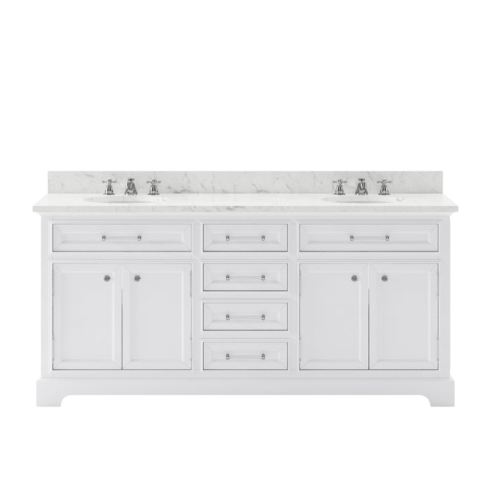 Water Creation | Derby 72" Pure White Double Sink Bathroom Vanity Water Creation - Vanity Water Creation No Mirror No Faucet 