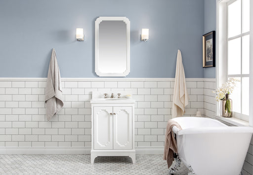 Water Creation | Queen 24" Single Sink Quartz Carrara Vanity In Pure White Water Creation - Vanity Water Creation   