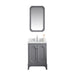 Water Creation | Queen 24" Single Sink Quartz Carrara Vanity In Cashmere Grey Water Creation - Vanity Water Creation 21" Rectangular Mirror Hook Spout Faucet 