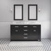 Water Creation | Madison 60" Espresso Double Sink Bathroom Vanity Water Creation - Vanity Water Creation 21" Rectangular Mirror No Faucet 