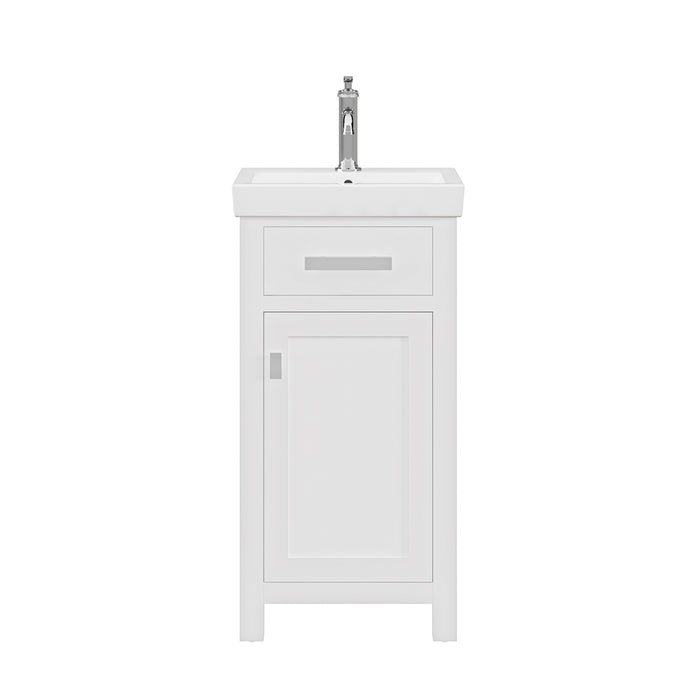 Water Creation | Mia 18" Pure White MDF Single Bowl Ceramics Top Vanity With Single Door Water Creation - Vanity Water Creation No Faucet  