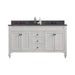 Water Creation | Potenza 60" Earl Grey Double Sink Bathroom Vanity From The Potenza Collection Water Creation - Vanity Water Creation No Mirror No Faucet 