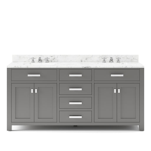 Water Creation | Madison 72" Cashmere Grey Double Sink Bathroom Vanity Water Creation - Vanity Water Creation No Mirror No Faucet 