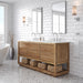 Water Creation | Oakman 72" Mango Wood Double Sink Carrara White Marble Countertop Bath Vanity Water Creation - Vanity Water Creation   