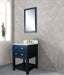 Water Creation | Madalyn 24" Monarch Blue Single Sink Bathroom Vanity Water Creation - Vanity Water Creation 21" Rectangular Mirror Waterfall Faucet 