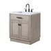 Water Creation | Chestnut 30" Single Sink Carrara White Marble Countertop Vanity In Grey Oak Water Creation - Vanity Water Creation No Mirror Gooseneck Faucet 